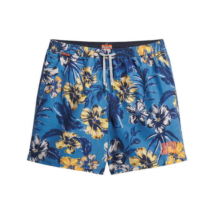 Hawaiian Print 16-Inch Swim Short