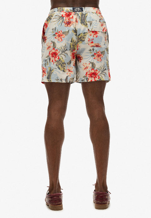 Hawaiian Print 16-Inch Swim Short