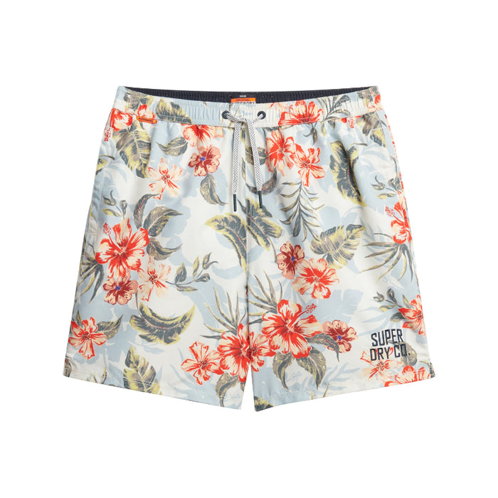 Hawaiian Print 16-Inch Swim Short
