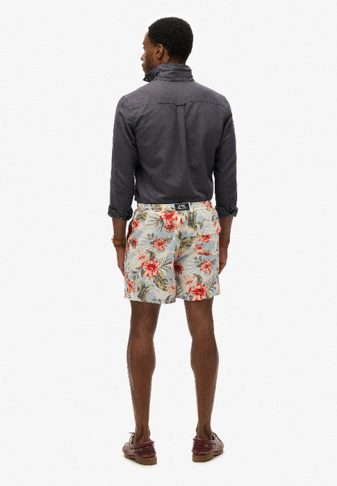Hawaiian Print 16-Inch Swim Short