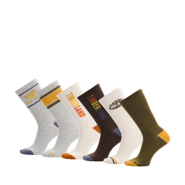 6 Pairs Logo Crew Socks