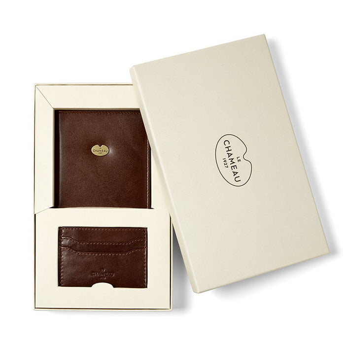 License & Card Wallet Marron Foncé