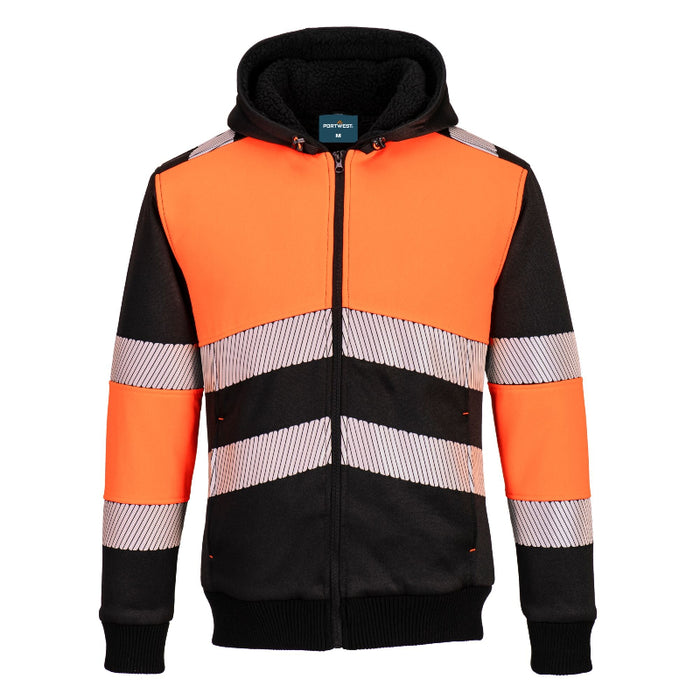 PW377 - PW3 Hi-Vis Zipped Class 1 Winter Hoodie