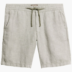 Drawstring Linen Shorts Navy Stripe