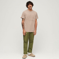 Embossed Graphic Tee Deep Beige